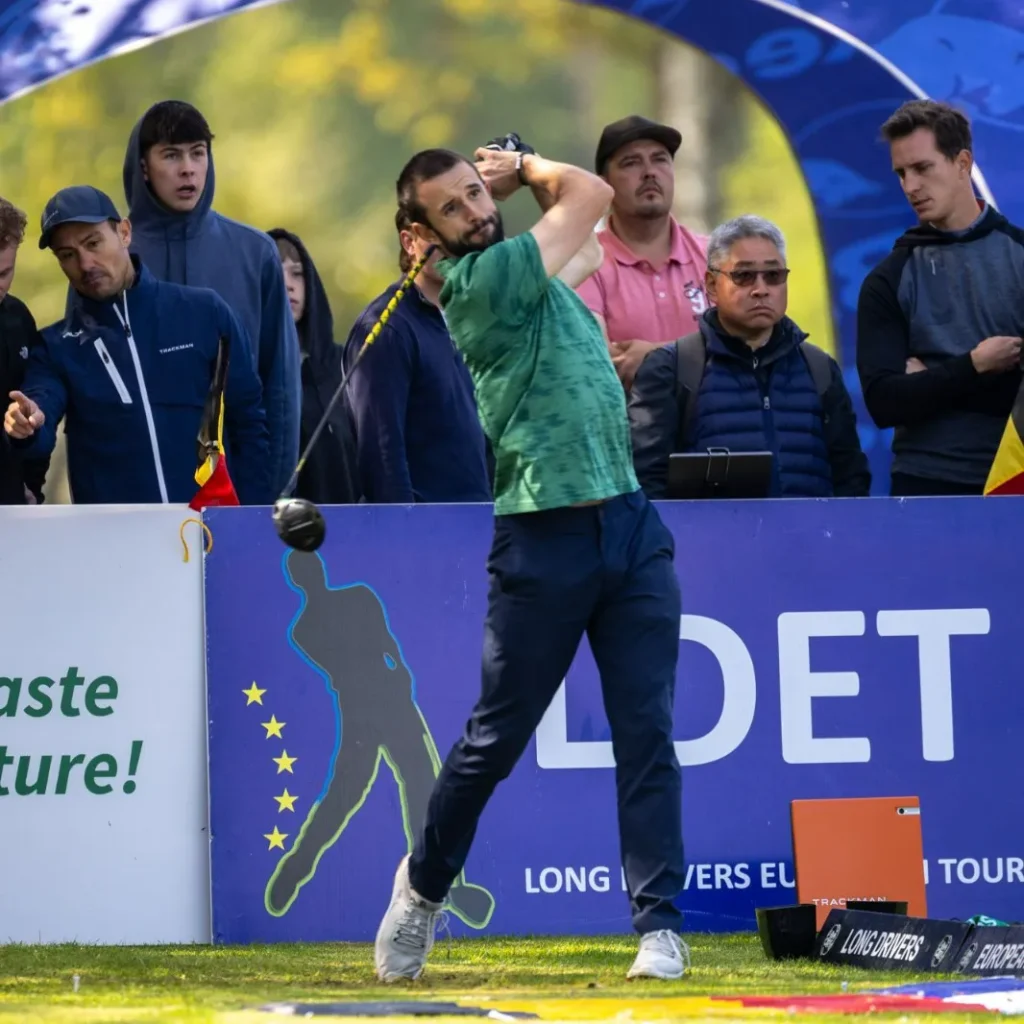 Abschlag: Drive Coach Robin Horvath bei den Long Drive Europa Meisterschaften.